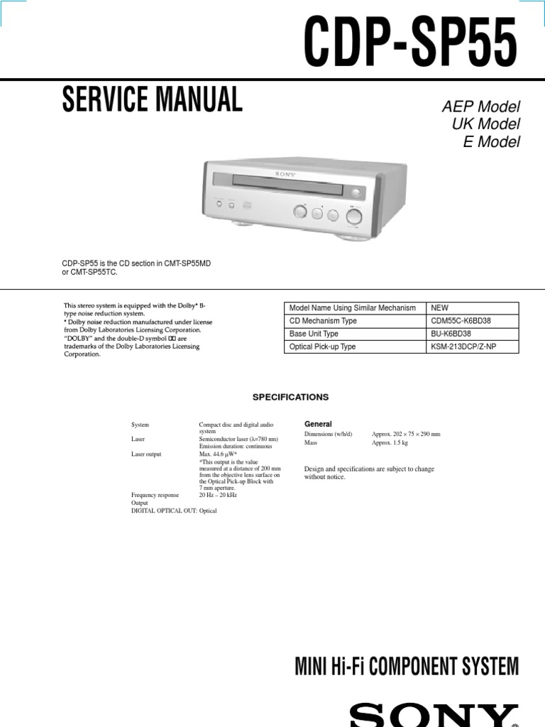 Sony CDP-SP55 PDF | PDF | Laser | Optics