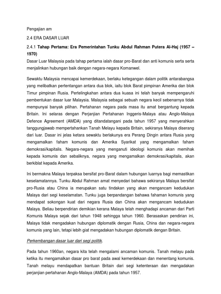 Pengajian Am Era Dasar Luar Pdf