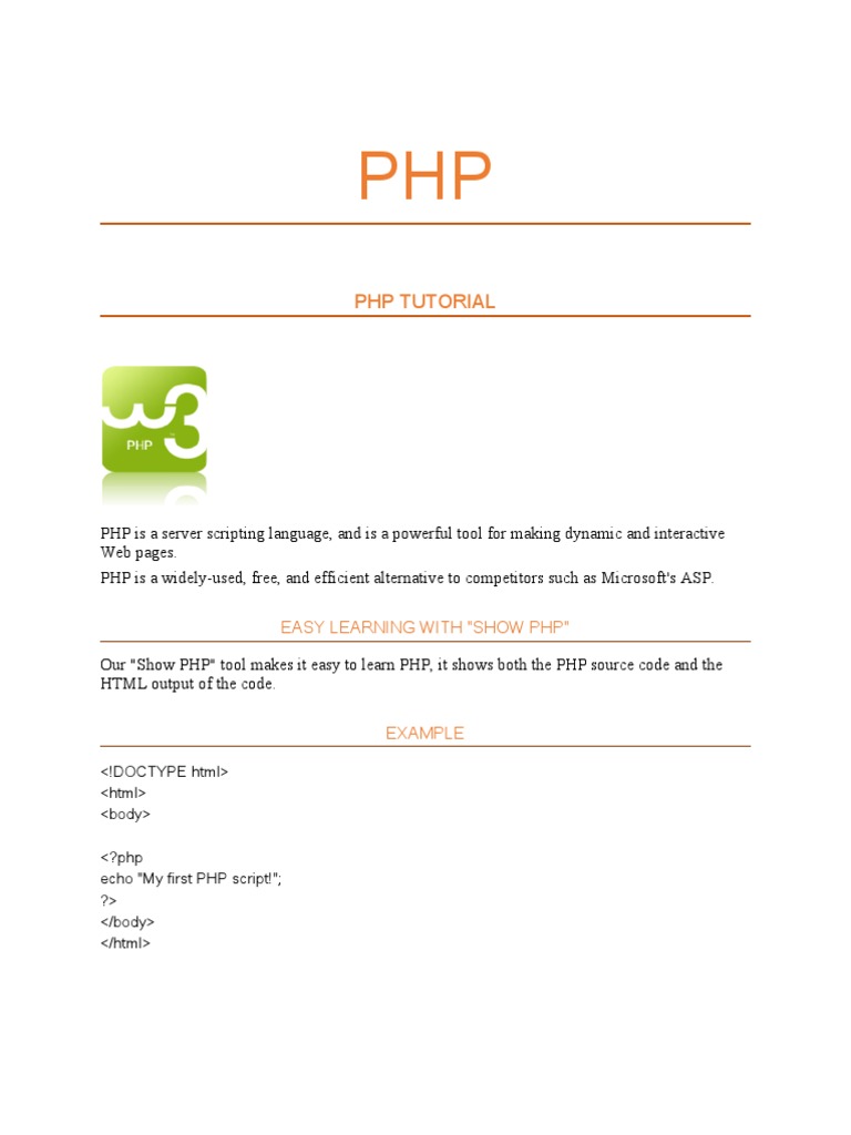 PHP Tutorial: Easy Learning With "Show PHP" | PDF | Php | Scope ...