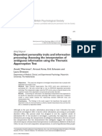 British Journal of Clinical Psychology Volume 45 issue 2 2006 [doi 10.1348/014466505x85853] Anoek Weertman; Arnoud Arntz; Erik Schouten; Laura Dreessen -- Dependent personality traits and information processi.pdf