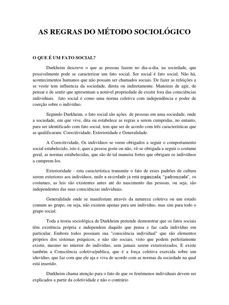 Coercitividade e Exterioridade em Durkheim | PDF | Émile Durkheim ...