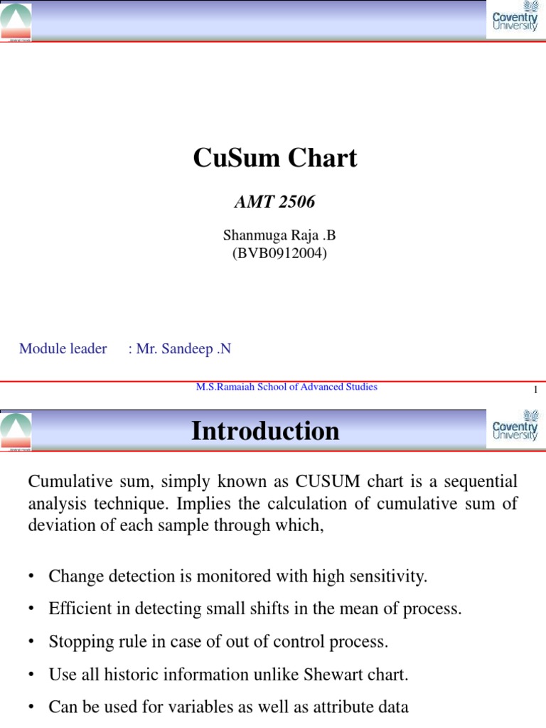 CuSum Charts | PDF | Standard Deviation | Statistics