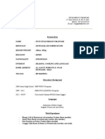 Personal Data and Education Background of Putu Intan Meldy Umantari