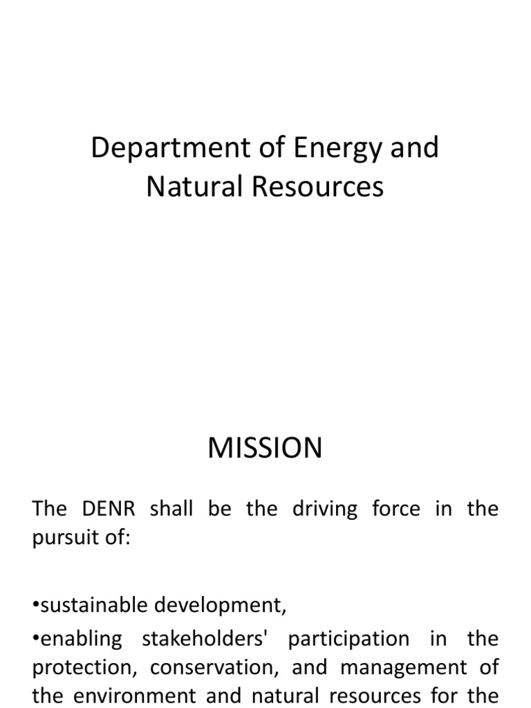 DENR Mandate for Sustainable Development | PDF