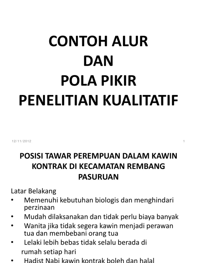 Contoh Alur Penelitian Kualitatif