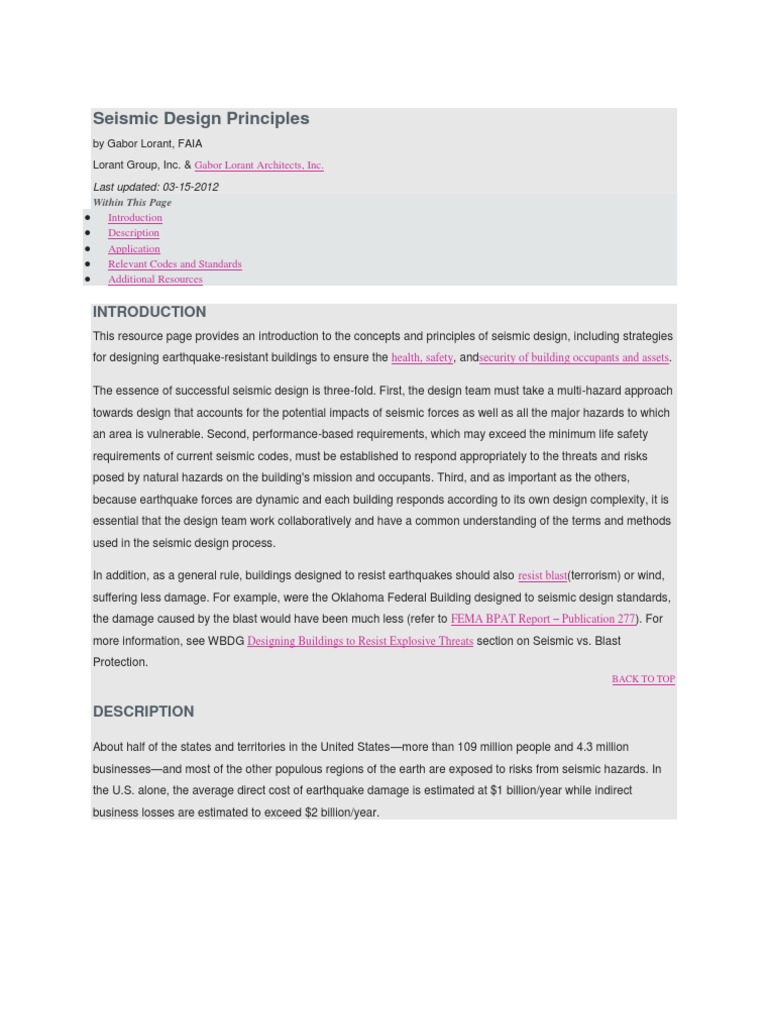 Seismic Design Principles Pdf Earthquakes Moment Magnitude Scale