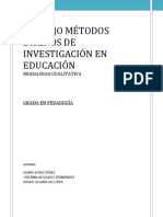 TRABAJO METODOS Y DISEÃƒâ OS DE INVESTIGACION EN EDUCACION. Definitivo