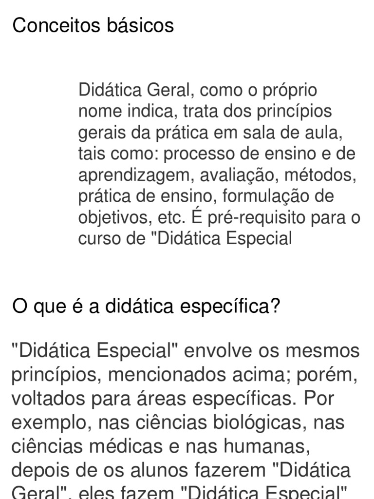 Conceitos e Princípios de Didática Geral | PDF | Carreira e Crescimento ...