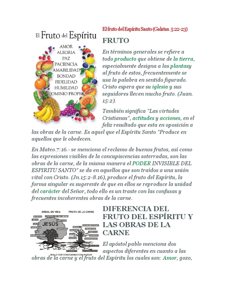 El Fruto Del Espíritu Santo | PDF | espíritu Santo | Amor