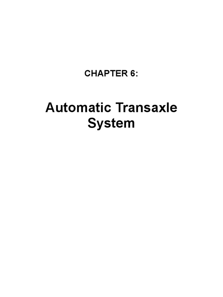 06-Automatic Transaxle System | PDF | Manual Transmission | Clutch