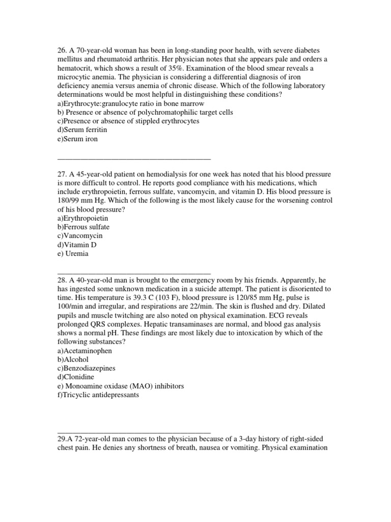 MCQs Internal PDF Heart Blood Pressure