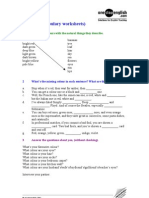 Colour (Vocabulary Worksheets) : 1 Match The Colours With The Natural Things They Describe