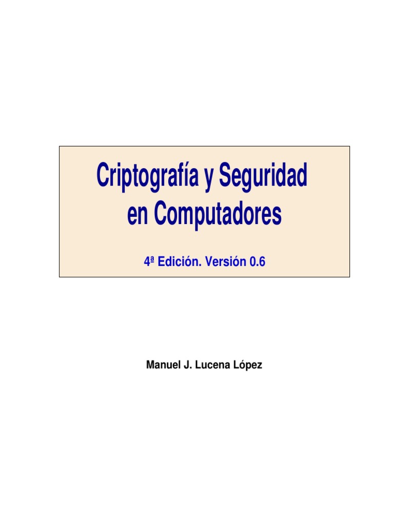 Criptografía Y Seguridad En Computadores Pdf Software Libre Libertad