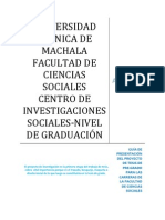 Guía de Presentación del Proyecto de Tesis de Pre-Grado para las Carreras de la Facultad de Ciencias Sociales