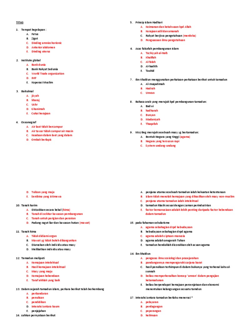 Contoh Soalan Titas Dan Jawapan - Harbolnas e