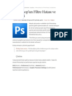 Photoshop'un Filtre Hatası Ve Çözümü