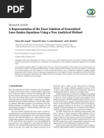 A Representation of the Exact Solution of Generalized
Lane-Emden Equations Using a New Analytical Method