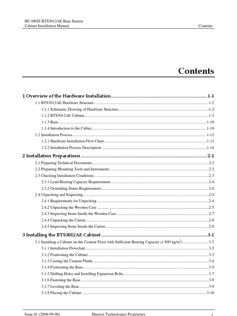 BTS3012AE Base Station Cabinet Installation Manual | PDF | Cable ...