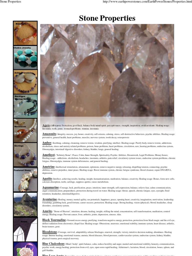 Stone Properties Healing Stress (Biology)