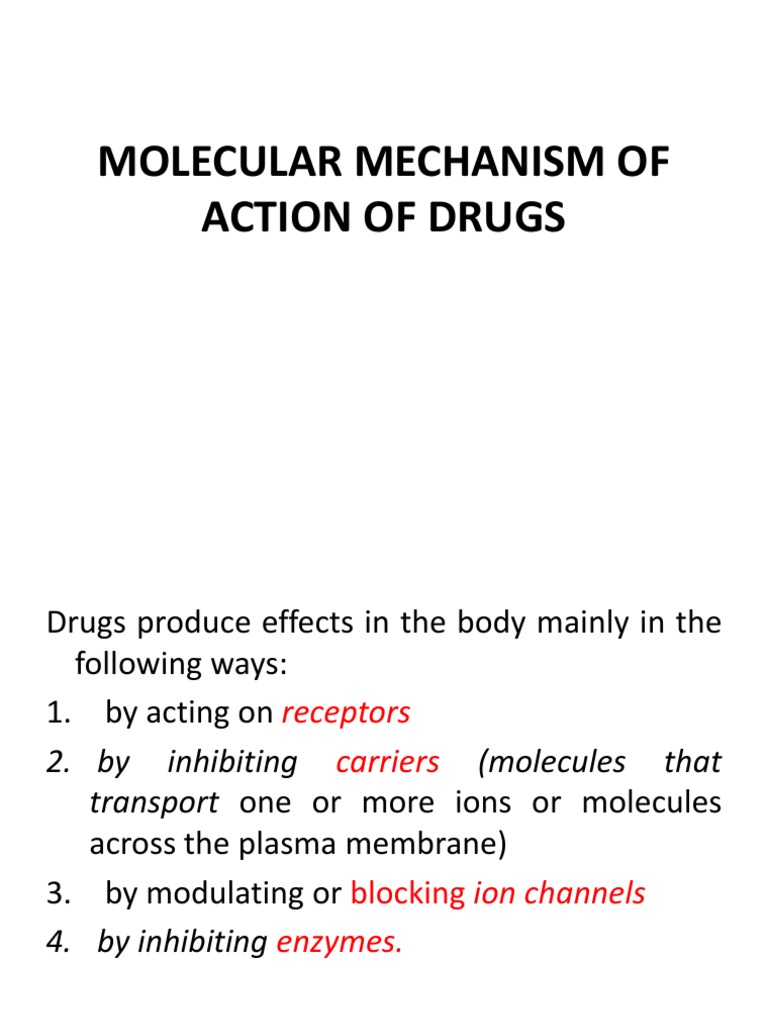Molecular Mechanisms of Drug Action | PDF | G Protein–Coupled Receptor ...