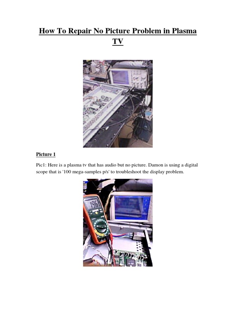 How To Repair No Picture Problem in Plasma TV | PDF | Computers ...