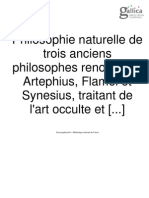 ARNAULD Pierre: Philosophie Naturelle de Trois Anciens Philosophes Rennomez Artephius, Flamel Et Synesius 1682