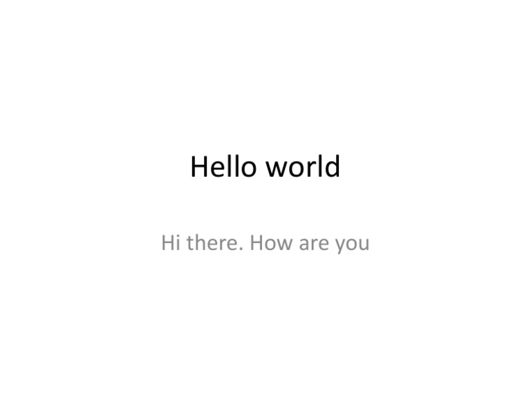 Hello World | PDF