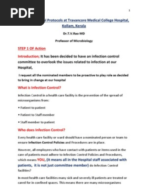 Infection Control Protocols At Travancore Medical College Hospital Pdf Infection Control Health Professional