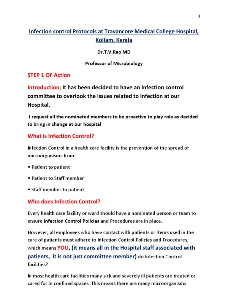 Infection Control Protocols at Travancore Medical College Hospital ...