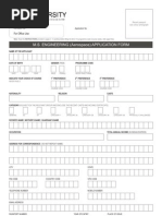 M.S Engineering (Aerospace) Application Form: For Office Use