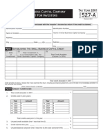 Small Business Capital Company Report For Investors: Tax Year 2001