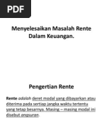 Menyelesaikan Masalah Rente Dalam Keuangan