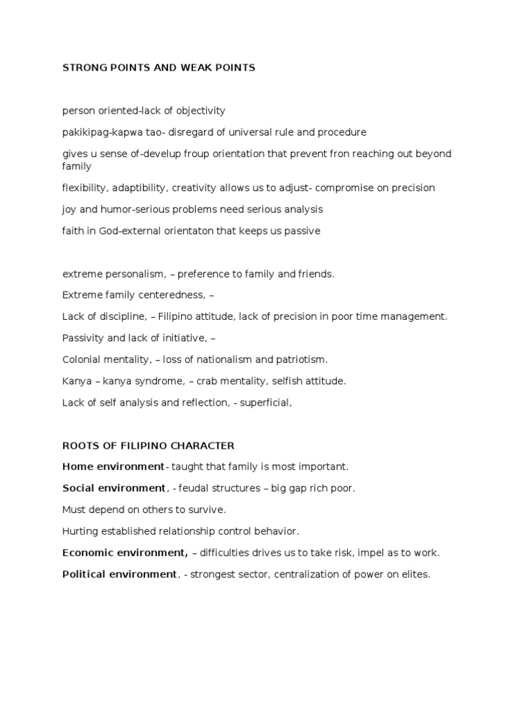 Analyzing Strong and Weak Points | PDF