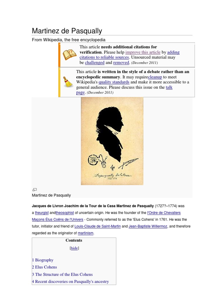 Martinez de Pasqually PDF Esotericism Religious Belief And Doctrine