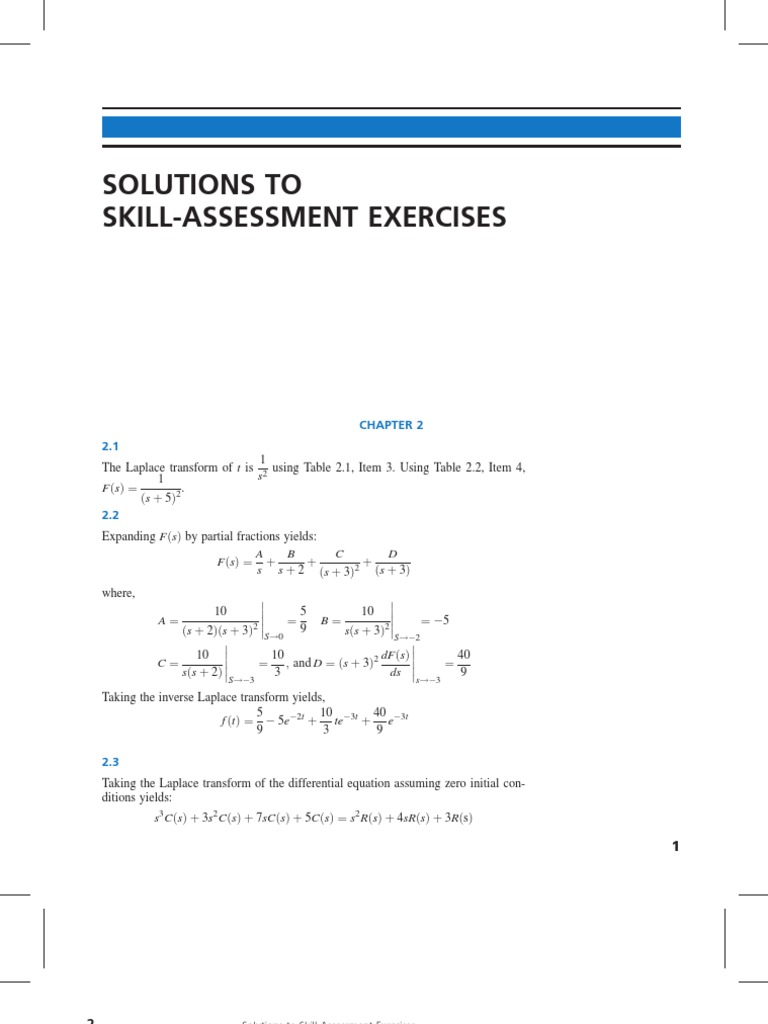 Solution of Skill Assesment Exercise of Control System Engineering by  Norman s Nise | Applied Mathematics | Control Theory