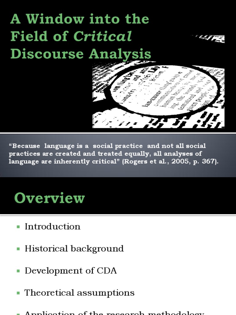 Critical Discourse Analysis 1 Sociological Theories Academia - 