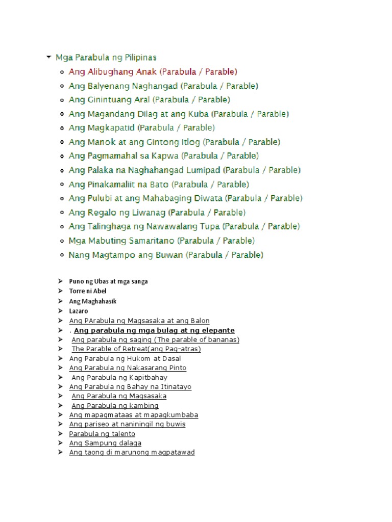 Mga Parabula | PDF