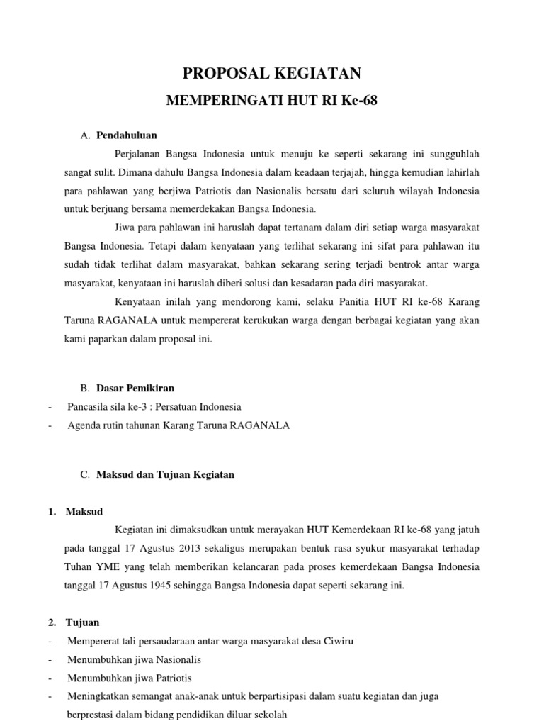 Proposal 17 Agustus 2013