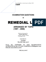 Suggested Answers Remedial Law Bar Exams 1997 2006