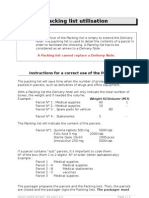 Packing List Utilisation en 2005