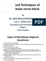 Types and Techniques of Mandibular Nerve Block: Dr. Said Ahmed Mohamed