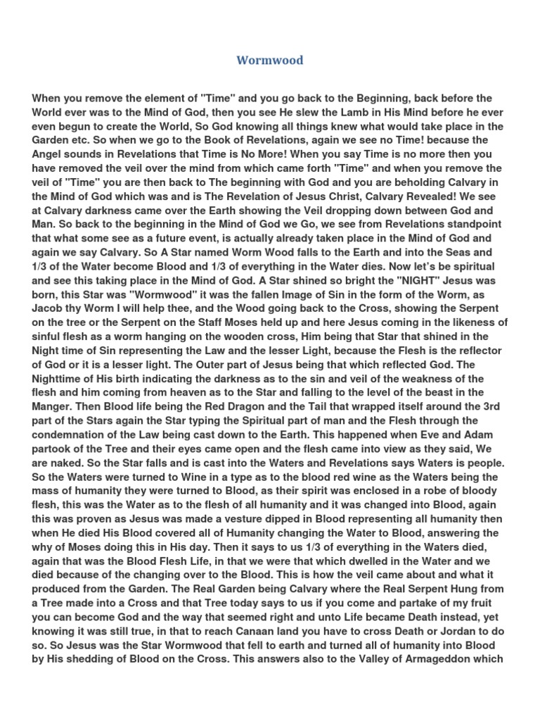 Wormwood Serpents In The Bible Revelation Free 30day Trial Scribd