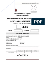 Registro Oficial de Evaluacion 2013