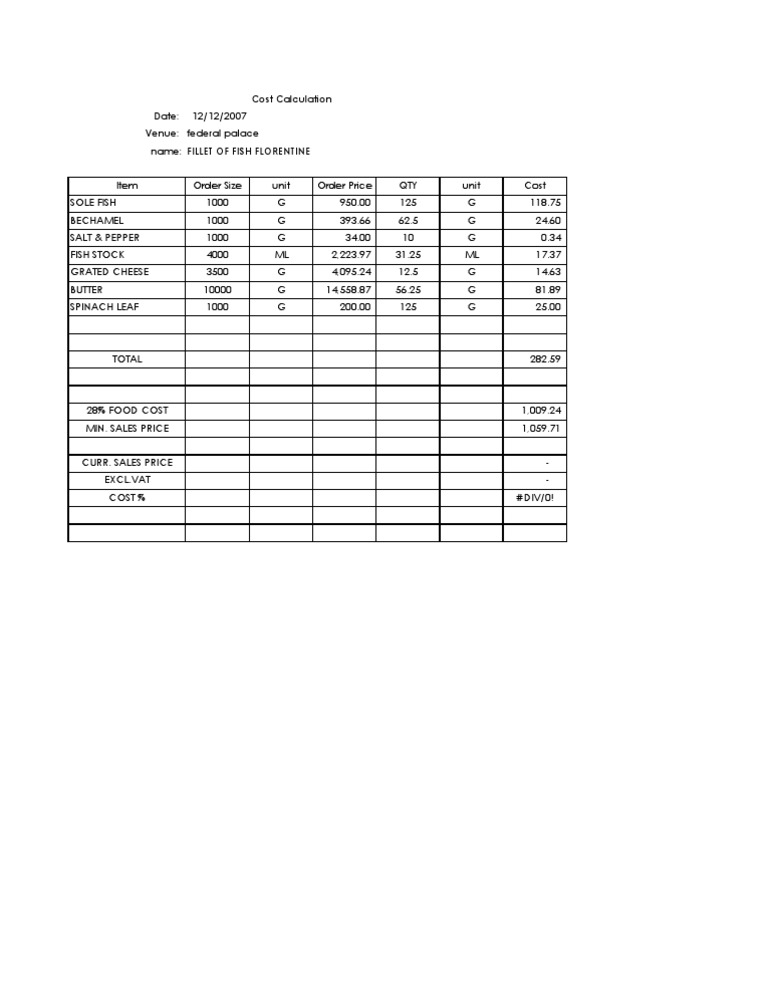 Catering Cost Breakdown | PDF | Cooking, Food & Wine