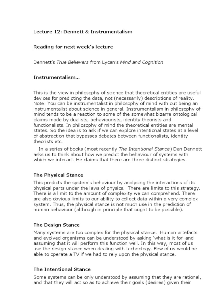 Instrumentalism PDF Philosophy Of Mind Mind