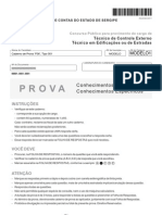 Fcc 2011 Tce Se Tecnico de Controle Externo Edificacoes Estradas Prova