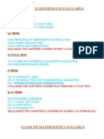 Mathematics Syllabus Class Xi - Xii