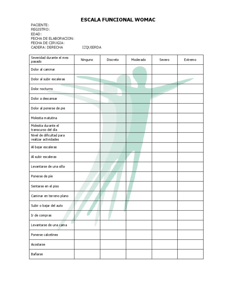 Escala Funcional Womac | PDF