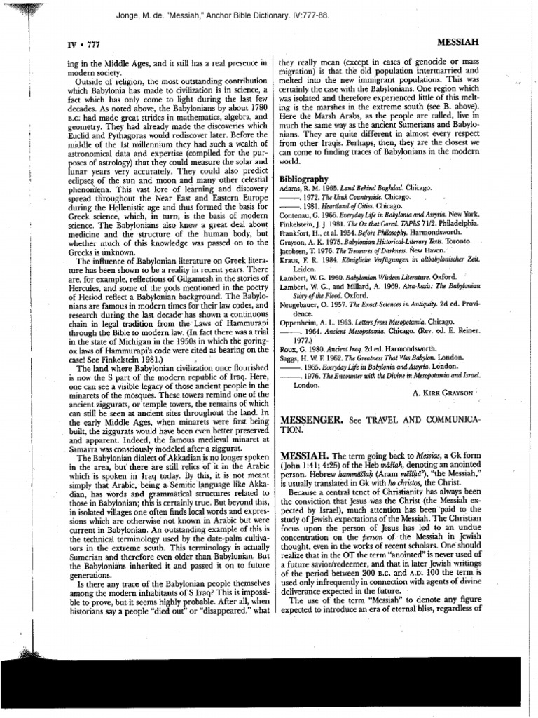 Messiah in Anchor Bible Dictionary PDF