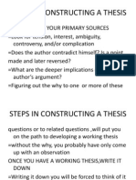 Steps in Constructing A Thesis